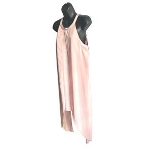 NWT Petal Pink Bodycon Dress Chiffon Overlay Size 12 Feminine Wedding Guest Chic